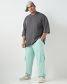 Shop Men's Green Oversized Plus Size Cargo Joggers-Full