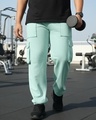 Shop Men's Green Oversized Plus Size Cargo Joggers-Front