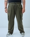 Shop Men's Green Oversized Plus Size Cargo Pants-Front