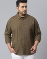 Shop Men's Green Plus Size Shirt-Front