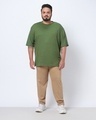 Shop Men's Green Oversized Plus Size T-shirt-Full