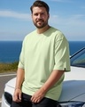 Shop Men's Green Oversized Plus Size T-shirt-Front