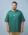 Shop Men's Green Oversized Plus Size T-shirt-Front