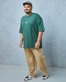 Shop Men's Green Oversized Plus Size T-shirt-Full