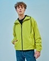 Shop Men's Green Oversized Plus Size Windcheater Jacket-Front