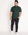 Shop Men's Green Plus Size Polo T-shirt