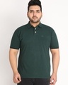Shop Men's Green Plus Size Polo T-shirt-Front