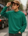 Shop Men's Green Oversized Sweater-Front
