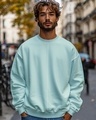 Shop Men's Green Oversized Sweatshirt-Front