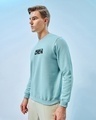 Shop Men's Green Party With Mickey's Crew Graphic Printed Sweatshirt-Design