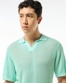 Shop Men's Green Flatknit Polo T-shirt