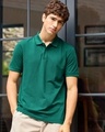 Shop Men's Green Polo T-shirt-Front