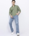 Shop Men's Green Portrait Checked Slim Fit Shirt-Full