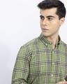 Shop Men's Green Portrait Checked Slim Fit Shirt
