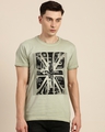 Shop Men's Green Graphic Printed Slim Fit T-shirt-Front