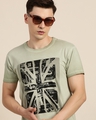 Shop Men's Green Graphic Printed Slim Fit T-shirt-Full