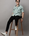 Shop Men's Green Printed Slim Fit Shirt-Full