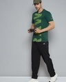 Shop Men's Green Raw Typography Slim Fit T-shirt-Front