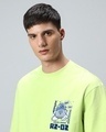 Shop Men's Green Rebel Droid Graphic Printed Oversized T-shirt