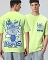 Shop Men's Green Rebel Droid Graphic Printed Oversized T-shirt-Front