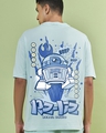 Shop Men's Green Rebel Droid Graphic Printed Oversized T-shirt-Front