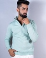 Shop Men's Green Relaxed Fit Zipper Sweater-Front