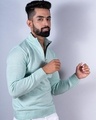 Shop Men's Green Relaxed Fit Zipper Sweater-Design