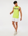 Shop Men's Green Ripped Athleisure Deep Armhole Vest-Full