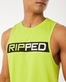Shop Men's Green Ripped Athleisure Deep Armhole Vest