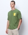 Shop Men's Green Rise & Shine Garfield Graphic Printed Oversized T-shirt-Full