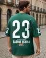 Shop Men's Green Sasuke Graphic Printed Oversized Plus Size T-shirt-Front