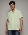 Shop Men's Green Relaxed Fit Textured Shirt-Front