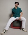 Shop Men's Teal Green Relaxed Fit Textured Shirt-Full