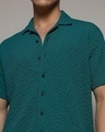Shop Men's Teal Green Relaxed Fit Textured Shirt