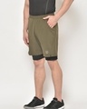 Shop Men's Green Double Layered Sports Shorts-Design