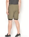 Shop Men's Green Double Layered Sports Shorts-Full