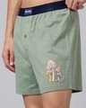 Shop Men's Green Shrooms Printed Relaxed Fit Boxers-Front
