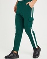 Shop Men's Green Side Striped Tapered Fit Chinos-Front