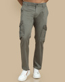 Shop Men's Fern Green Slim Fit Cargo Pants-Front