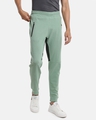 Shop Men's Green Slim Fit Cotton Joggers-Front