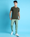 Shop Men's Green Slim Fit Cotton Joggers