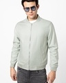 Shop Men's Green Slim Fit Jacket-Front