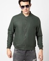 Shop Men's Green Slim Fit Jacket-Front