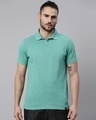 Shop Men's Green Slim Fit Polo T-shirt-Front