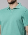 Shop Men's Green Slim Fit Polo T-shirt-Full