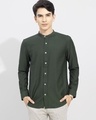 Shop Men's Green Slim Fit Shirt-Front