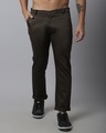 Shop Men's Green Slim Fit Trousers-Front