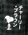 Shop Men's Green Snoopy Checked Oversized Plus Size Hooded Shirt