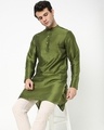 Shop Men's Green Relaxed Fit Festive Kurta-Front