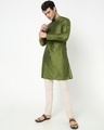 Shop Men's Green Relaxed Fit Festive Kurta-Full